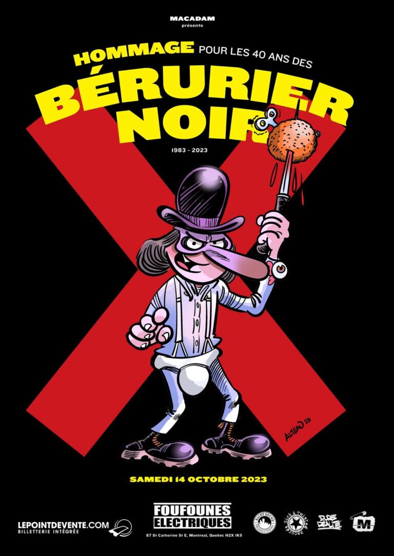 Affiche du spectacle-bénéfice hommage à Bérurier Noir